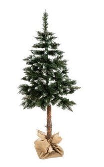 Souvenir orkest Verdampen Kunstkerstboom - Kerstboom - Kerstboom Kunstof - Echte houten stam - Met  sneeuw - 180 cm - Met Standaard - NiceGoodz