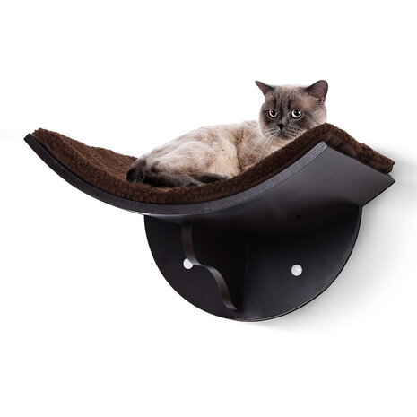 Cat Shelf - Hangmat Kat - Kattenbed - Wasbaar - Wandmontage - katten -  MDF - Bruin