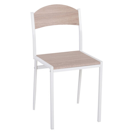 Eettafel set met 4 Stoelen - Eetkamertafel met eetkamerstoelen - Zitgroep - 4 Personen - Hout - Wit