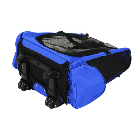 Draagbare Trolley - Hondentrolley - Honden Reismand - Honden Rugzak -  Blauw/Zwart - 36 x 30 x 49 cm