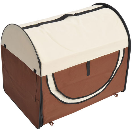 Honden Draagtas - Reisbench - Reismand Hond - Dieren Transport Box -  Opvouwbaar - Maat S - 46x34x41 cm - Koffie Creme