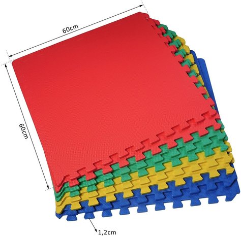 Puzzelmat - Speelmat - Kruipmat - Baby - kinderen - EVA Foam - 8 delig - 120 x 240 cm - Gekleurd