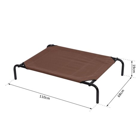 Honden Ligbed - Grote Hondenbed Stretcher - Hondenstretcher - inclusief 2 overtrekhoezen - XL - 110x68cm - Grijs en Koffie