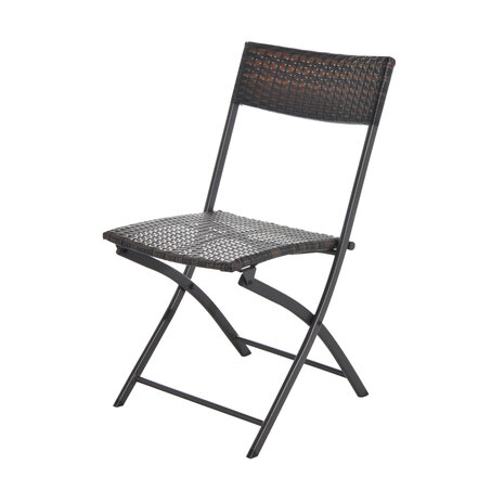 3-delige Bistroset poly rattan - inklapbaar - Balkon tuinmeubelset - Koffiebruin