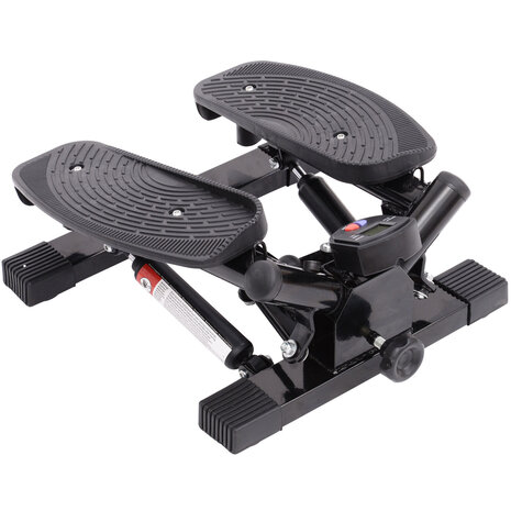 Ministepper met monitor  - 2 in 1 swing stepper - 2 weerstandsbanden - computer - verstelbare weerstand - Inclusief zijwaartse beweging en vloermat