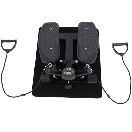 Ministepper met monitor  - 2 in 1 swing stepper - 2 weerstandsbanden - computer - verstelbare weerstand - Inclusief zijwaartse beweging en vloermat