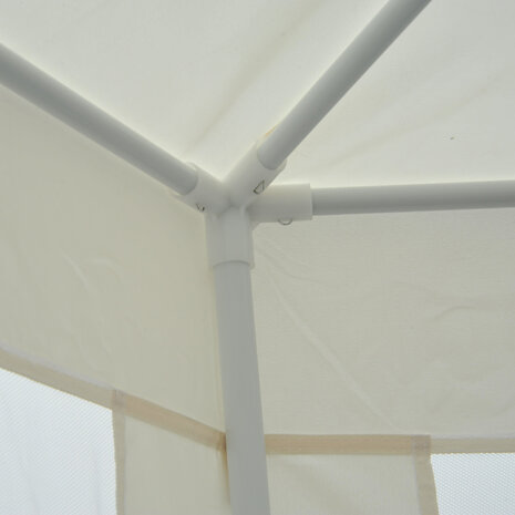 Tuinpaviljoen - Paviljoen - Partytent - Modern ontwerp - Klamboe mesh zijwanden - Zeshoekig - 3 ,9 x 3,9 m - Beige