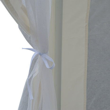 Tuinpaviljoen - Paviljoen - Partytent - Modern ontwerp - Klamboe mesh zijwanden - Zeshoekig - 3 ,9 x 3,9 m - Beige