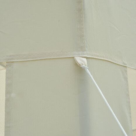 Tuinpaviljoen - Paviljoen - Partytent - Modern ontwerp - Klamboe mesh zijwanden - Zeshoekig - 3 ,9 x 3,9 m - Beige