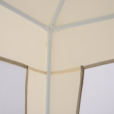Tuinpaviljoen - Paviljoen - Partytent - 4 Klamboe mesh zijwanden - 3 x 3 m - Beige