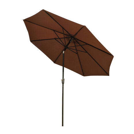 Parasol - Knikparasol - Zonnescherm - Met handslinger - 300 cm - Koffie/Zwart