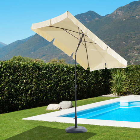 Zonnescherm - Parasol - Balkon Parasol - Rechthoek - Knikbaar - 200 x 125 cm - Creme