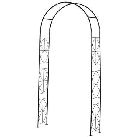 Rozenboog - Tuinboog - Voor klimplanten - Metaal -  230 x 114 x 30 cm - Zwart