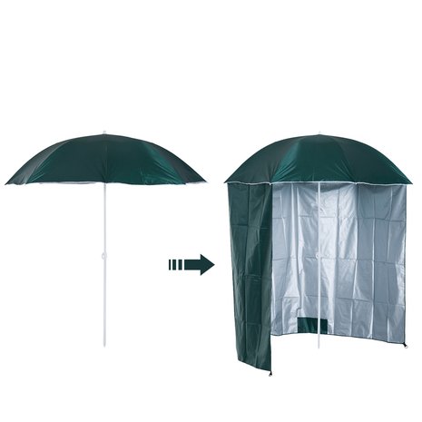 Parasol - Zonnescherm - Strand Parasol - Balkon Met afneembare zijwand - 220 cm - Groen - NiceGoodz