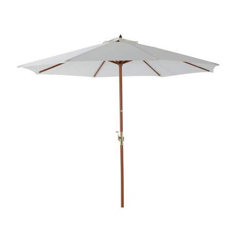 Parasol - Zonnescherm - Met handslinger - Achthoekig - Bamboe - 270 cm - Creme - Bamboe