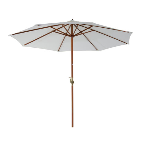 Parasol - Zonnescherm - Met handslinger - Achthoekig - Bamboe - 270 cm - Creme - Bamboe