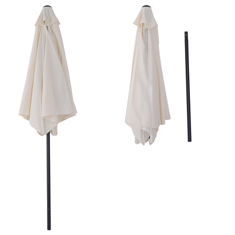 Zonnescherm - Parasol - Balkon Parasol - Met handslinger - Knikbaar - 270 cm - Creme