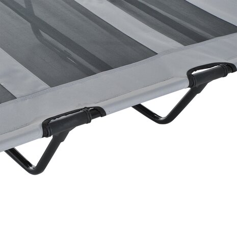 Honden Ligbed met zonnedak - Grote Hondenbed Stretcher met UV Canopy - Hondenstretcher met zonnetent - XXL - 110x68cm - Grijs