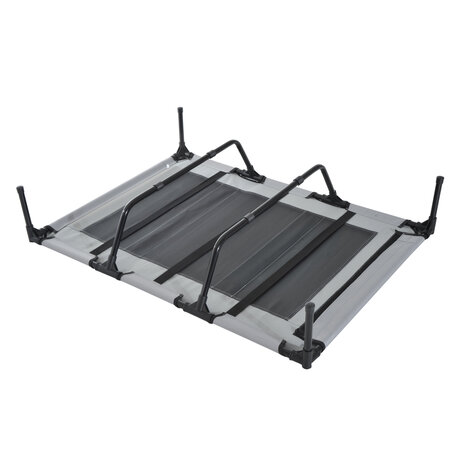 Honden Ligbed met zonnedak - Grote Hondenbed Stretcher met UV Canopy - Hondenstretcher met zonnetent - XXL - 110x68cm - Grijs