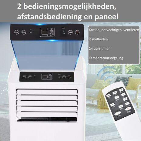 Mobiele Airco - Airconditioning - 9000 BTU - Airco op wielen met Afstandsbediening