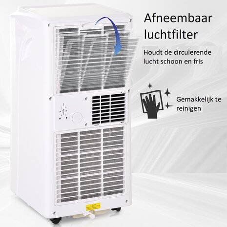 Mobiele Airco - Airconditioning - 9000 BTU - Airco op wielen met Afstandsbediening