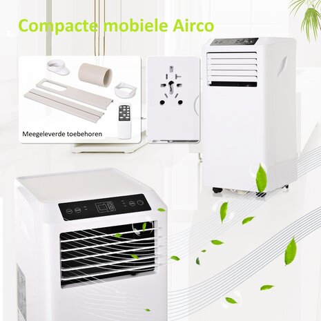 Mobiele Airco - Airconditioning - 10000 BTU - Airco op wielen met Afstandsbediening