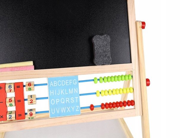 recorder Uitgaven overzee Houten Schoolbord op standaard - Krijtbord voor kinderen - Whiteboard -  Dubbelzijdig - Hout - NiceGoodz
