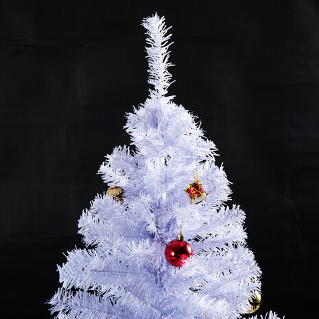 Witte kunstkerstboom met kerstballen - Kerstboom - Inclusief Kerstversiering - Wit - 150 cm - 680 tips