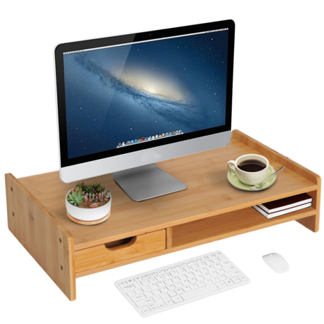 Monitor Verhoger  - Monitor standaard - Laptop Beeldscherm verhoger - Bureau Beeldscherm Verhoging - Bamboe