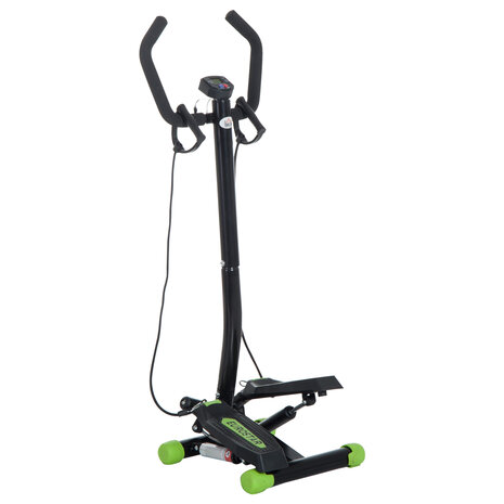 Ministepper met monitor  - Stepper - Stepper fitness - Step fitness - 2 in 1 swing stepper - 2 weerstandsbanden - computer - verstelbare weerstand - Inclusief zijwaartse beweging en vloermat
