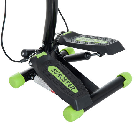 Ministepper met monitor  - Stepper - Stepper fitness - Step fitness - 2 in 1 swing stepper - 2 weerstandsbanden - computer - verstelbare weerstand - Inclusief zijwaartse beweging en vloermat