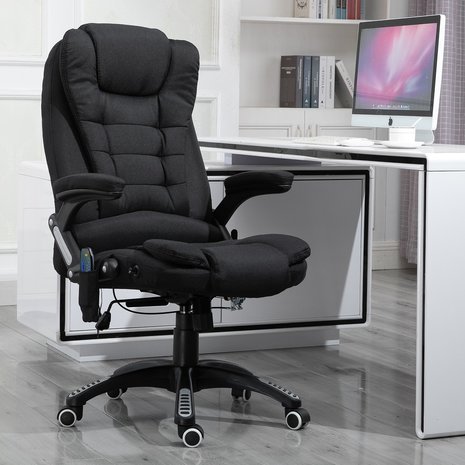 Bureaustoel - Bureaustoel ergonomisch - Directiestoel -  Massage stoel - Bureaustoelen voor volwassenen - Zwart