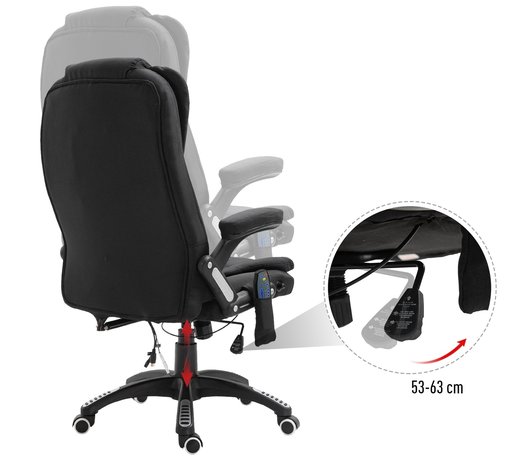 Bureaustoel - Bureaustoel ergonomisch - Directiestoel -  Massage stoel - Bureaustoelen voor volwassenen - Zwart