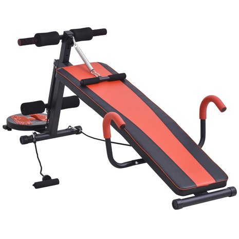 Fitnessbank - Fitnessbank verstelbaar - Halterbank - Buikspierbank -  Fitness - Twister plateau - 166 x 53 x 60 cm