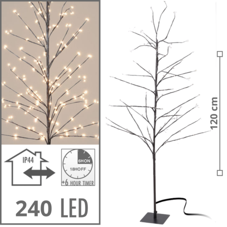 Lichtboom - Lichttakken - Led boom - Kerstverlichting - Lichttak - Kerstversiering - Kerst - 120 cm - 240 LED&#039;s - Warmwit