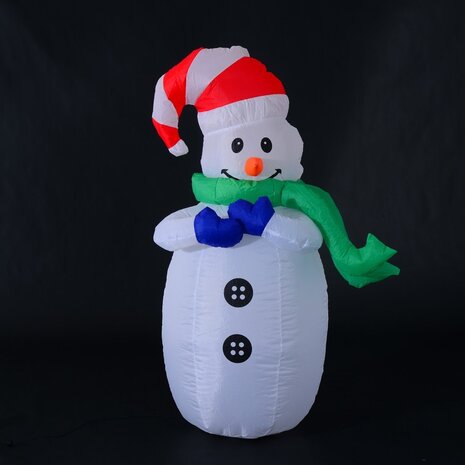 Opblaasbare sneeuwman - Sneeuwman - Sneeuwpop - Kerstversiering - Kerst - Kerstverlichting buiten - Kerstverlichting - 120 cm
