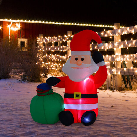 Opblaasbare Kerstman - Kerstman - Met zak - Kerstversiering - Kerst - Kerstverlichting buiten - Kerstverlichting - 120 cm