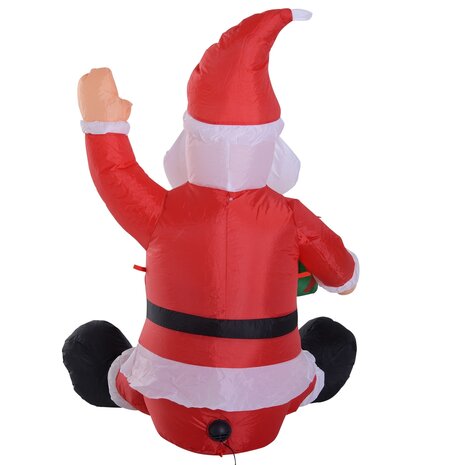 Opblaasbare Kerstman met cadeau en verlichting &ndash; 120 cm - LED