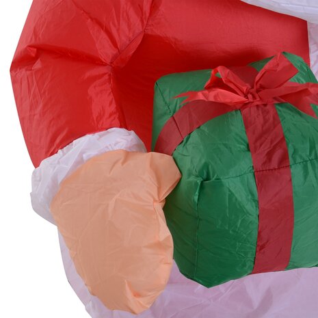 Opblaasbare Kerstman met cadeau en verlichting &ndash; 120 cm - LED