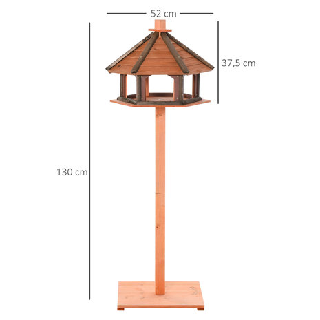 Voederhuisje voor vogels staand - Voederhuis voor vogels - Vogelvoederhuisje - XL - 52 x 52 x 130 cm