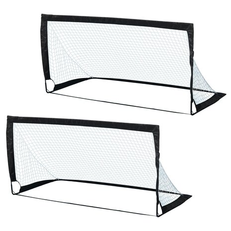 Voetbaldoel - Set van 2 - Voetbaldoel voor kinderen - Voetbalgoal - Opvouwbaar - 186x90x89 cm