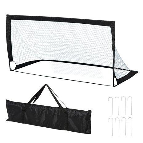 Voetbaldoel - Set van 2 - Voetbaldoel voor kinderen - Voetbalgoal - Opvouwbaar - 186x90x89 cm