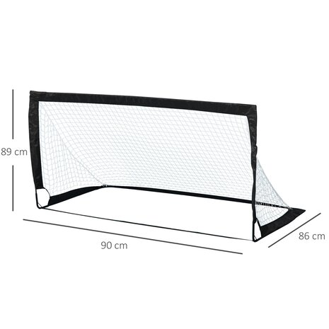 Voetbaldoel - Set van 2 - Voetbaldoel voor kinderen - Voetbalgoal - Opvouwbaar - 186x90x89 cm