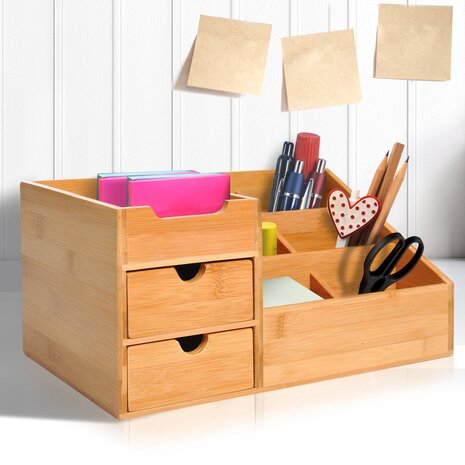 Bureau organizer - Bureau organizer pennebak - Desk organizer - Organizer - Bamboe