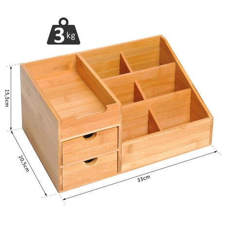 Bureau organizer - Bureau organizer pennebak - Desk organizer - Organizer - Bamboe