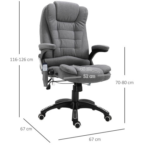 Bureaustoel - Bureaustoel ergonomisch - Directiestoel - Massage stoel - Bureaustoelen voor - Grijs - NiceGoodz