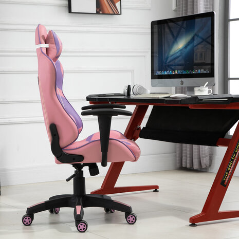 Bureaustoel - Ergonomische bureaustoel - Game stoel - Gaming stoel - Roze/Paars