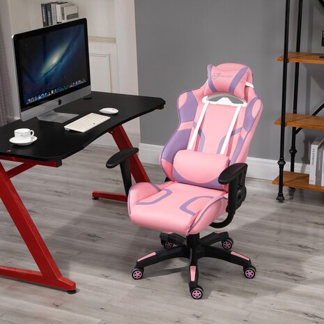 Bureaustoel - Ergonomische bureaustoel - Game stoel - Gaming stoel - Roze/Paars