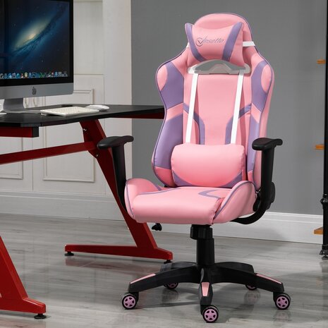 Bureaustoel - Ergonomische bureaustoel - Game stoel - Gaming stoel - Roze/Paars