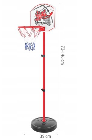 Laatste Grijpen Burger Basketbalpaal - Basketbalring - Basketbal - Basketball - Set voor kinderen  - 146 cm - NiceGoodz